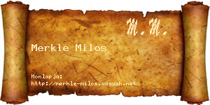 Merkle Milos névjegykártya